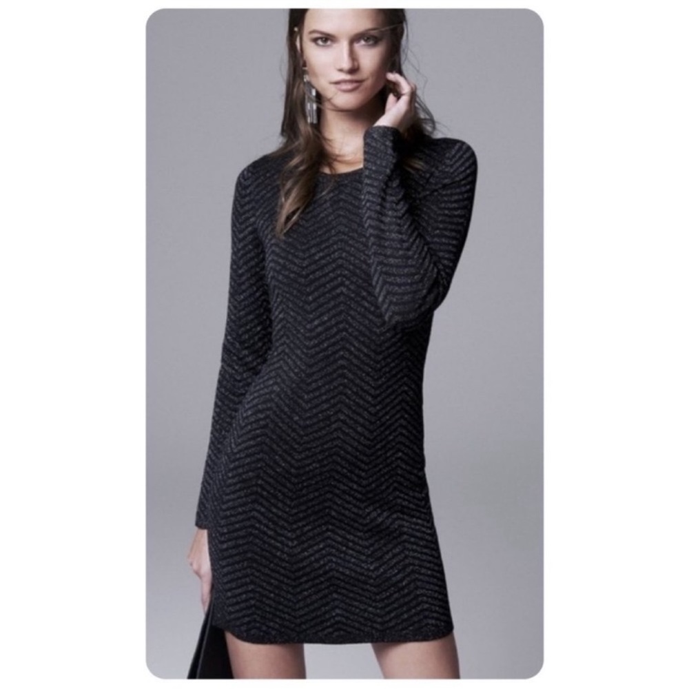 Express Metallic Chevron sweater dress- NWOT
